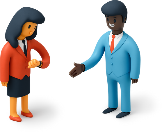 Awkward man holding out his hand for greeting Illustration in PNG, SVG