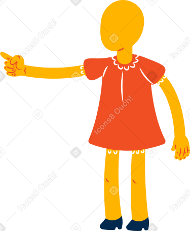 girl points Illustration in PNG, SVG