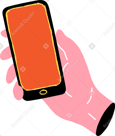 hand with cell phone PNG, SVG