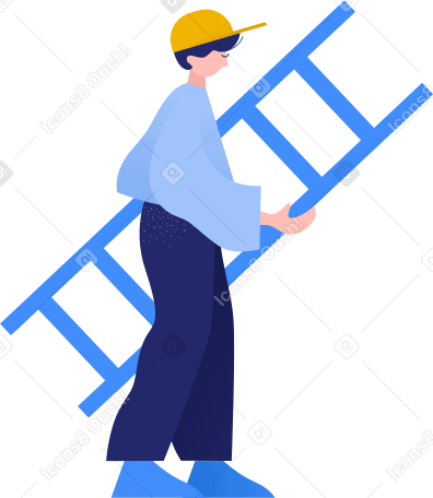 Ouvrier avec échelle PNG, SVG