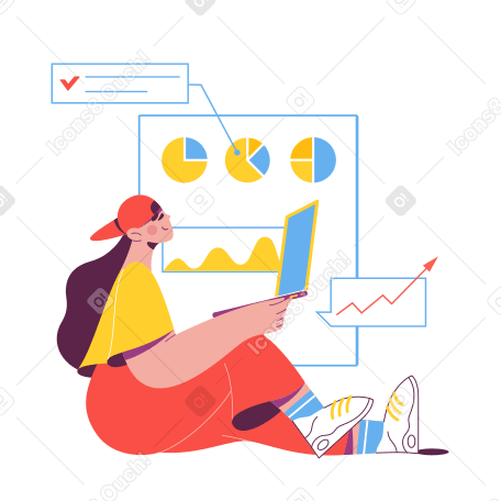 Woman financial analyst Illustration in PNG, SVG