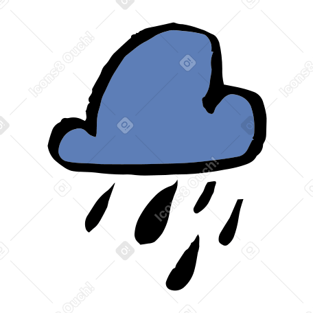 rainy cloud Illustration in PNG, SVG