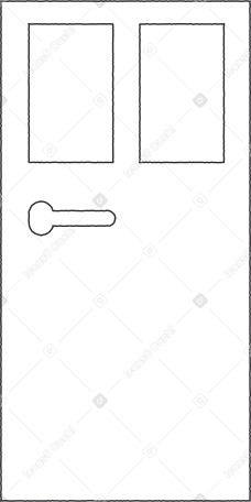 white closed door Illustration in PNG, SVG