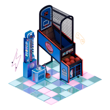 Isometric basketball arcade game PNG, SVG