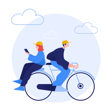 Bicycle ride together PNG, SVG