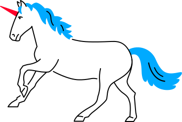 unicorn with red horn PNG、SVG