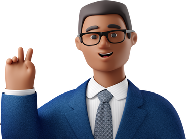 close up of black businessman in blue suit with peace sign hand PNG, SVG