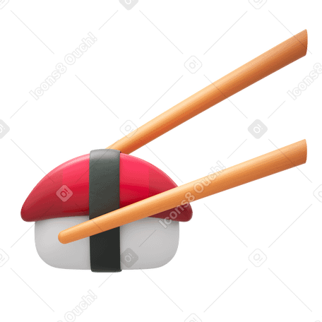 3D salmon sushi PNG, SVG