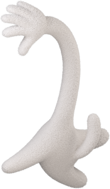 White fluffy jumping body turned left PNG, SVG