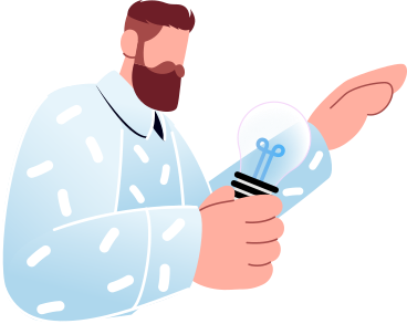 man holding a light bulb in his hand PNG, SVG