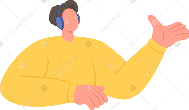 man with headphones PNG, SVG
