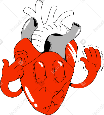 red human heart with closed eyes PNG, SVG