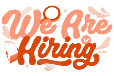 Lettering We Are Hiring with magnifier and folder text PNG, SVG