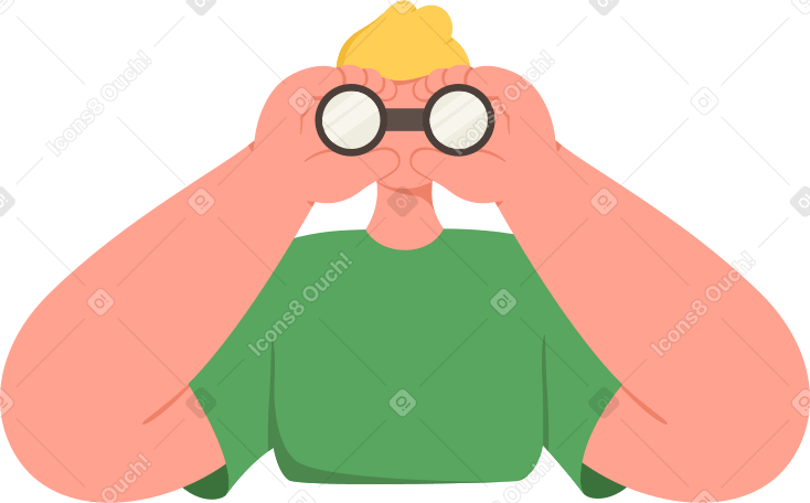 man with binocular в PNG, SVG