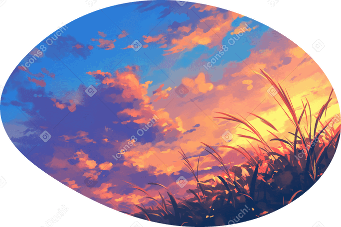 sunset field background PNG, SVG