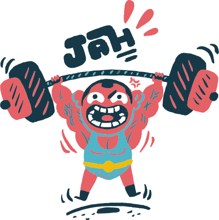 Muscular man lifting a barbell PNG, SVG