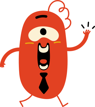red character with one-eyed in a tie PNG, SVG