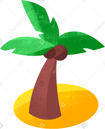 palm tree on the sand PNG, SVG