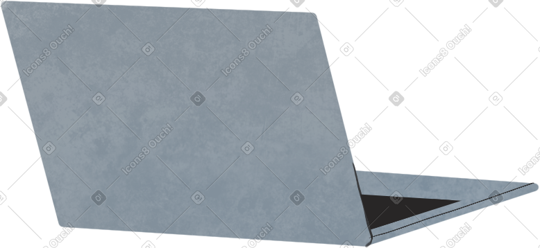 gray laptop back view PNG, SVG