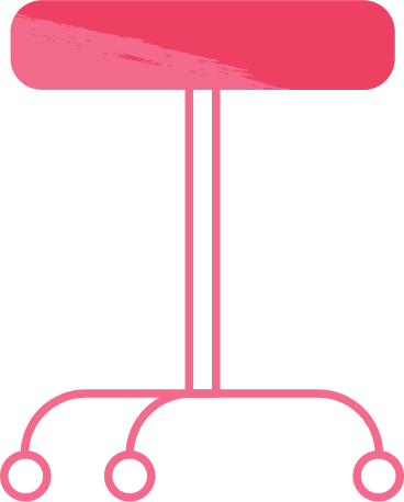 pink chair on wheels PNG, SVG