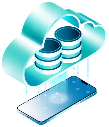 Transferring data from the cloud to the phone animated illustration in GIF, Lottie (JSON), AE