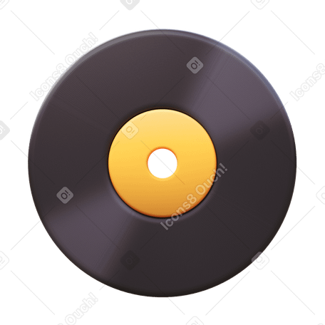 3D music record PNG, SVG