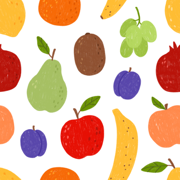 Seamless fruit pattern PNG, SVG