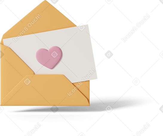 3D thank you letter in envelope PNG, SVG