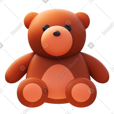 3D teddy bear PNG, SVG