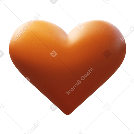 3D brown heart  PNG、SVG
