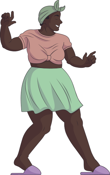 Relaxed dancing woman в PNG, SVG