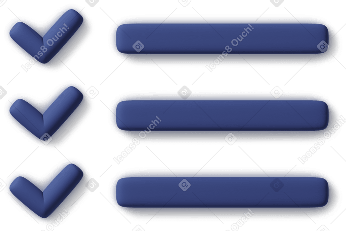 3D blue checklist with done items Illustration in PNG, SVG