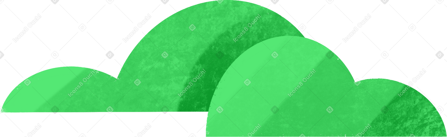 two green bushes Illustration in PNG, SVG
