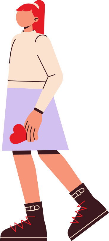 Giovane donna con un cuore nelle sue mani PNG, SVG