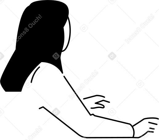 back of a sitting woman PNG, SVG