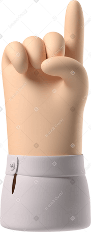 3D Pale skin hand pointing up PNG, SVG