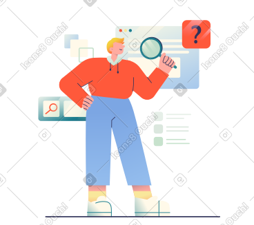 Man searching for information on the web PNG, SVG