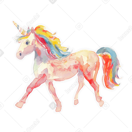 Grande unicorno arcobaleno PNG, SVG