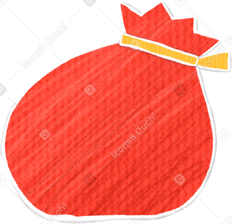 red new year's bag Illustration in PNG, SVG