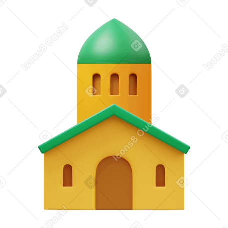 3D 城市教堂 PNG, SVG
