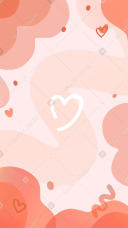 Hearts on red background Illustration in PNG, SVG