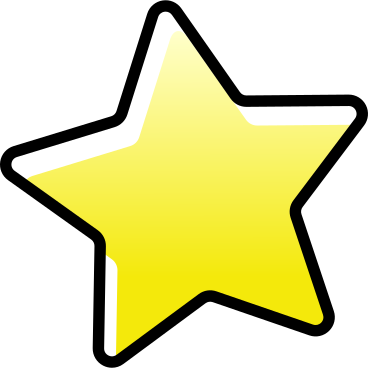 yellow five pointed star PNG, SVG