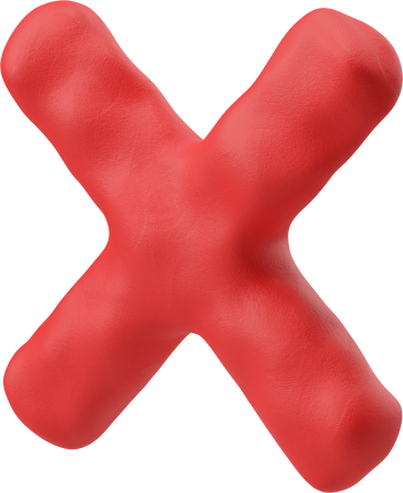 Three-quarter view of a red delete icon PNG, SVG