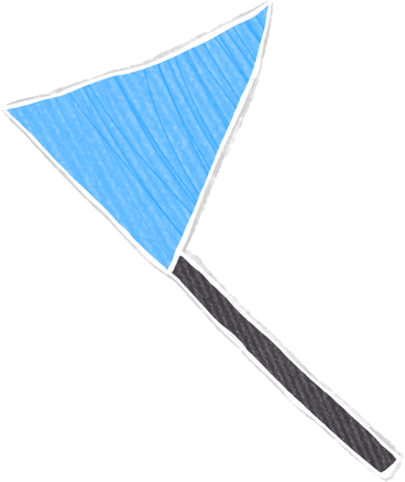 blue flag on a stick PNG, SVG