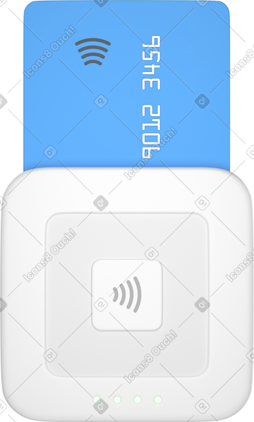 Reader for contactless and chip with credit card front view PNG, SVG