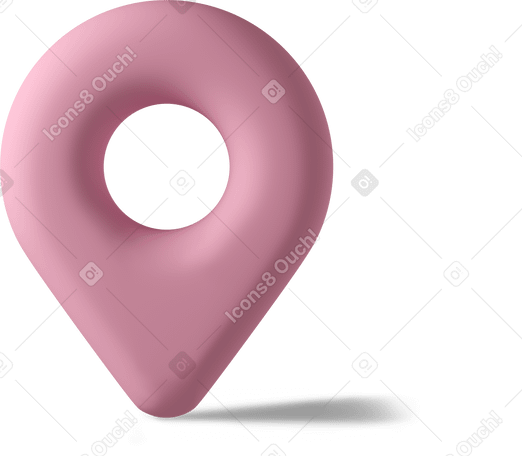 3D close up of pink location marker Illustration in PNG, SVG