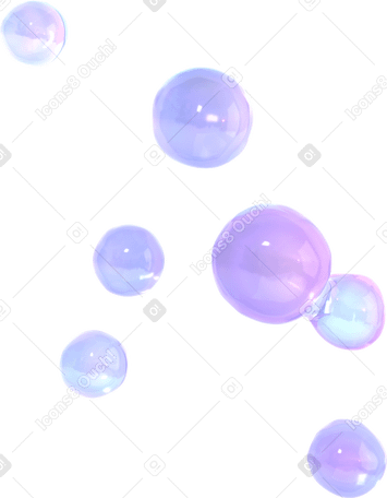 3D dreamy composition with bubbles PNG, SVG