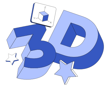 Scritta 3d con stelle e cubo con lati xyz nel testo della piastra PNG, SVG