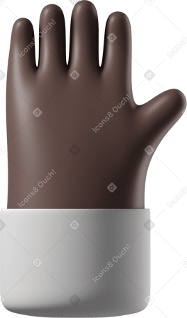 3D Main de peau noire levée PNG, SVG