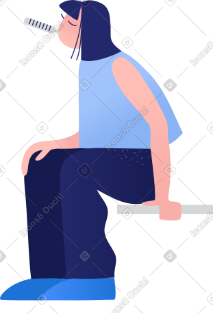 女人测量温度 PNG, SVG